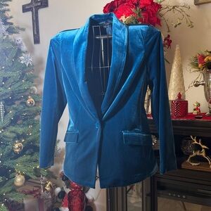 INC International Concepts Teal Velvet Blazer